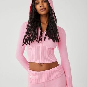 Frankie’s Bikinis Aimee Cloud Knit Zip Up Hoodie